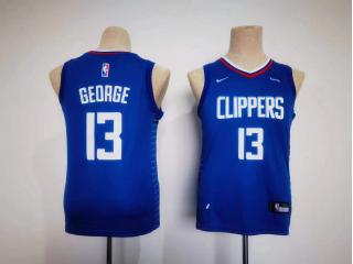 Youth Nike L.A. Clippers 13 Paul George Basketball Jersey Blue