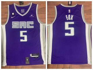 Nike Sacramento Kings 5 DeAaron Fox Basketball Jersey purple