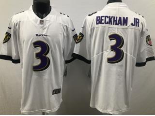 Baltimore Ravens 3 Odell Beckham Jr Football Jersey Limited White