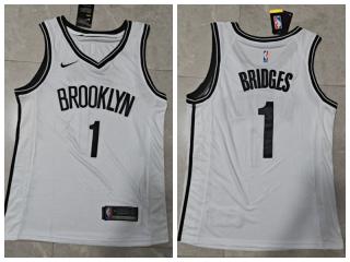 Nike Brooklyn Nets 1 Mikal Bridges Basketball Jersey White