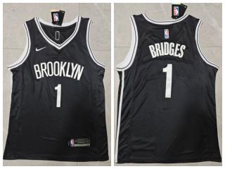 Nike Brooklyn Nets 1 Mikal Bridges Basketball Jersey Black