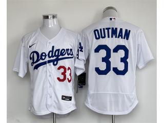 Nike Los Angeles Dodgers 33 James Outman Flexbase Baseball Jersey White