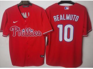 Philadelphia Phillie 10 J.T. Realmuto Baseball Jersey Red