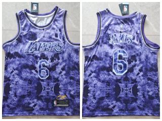 Nike Los Angeles Lakers 6 LeBron James Basketball Jersey MVP version purple
