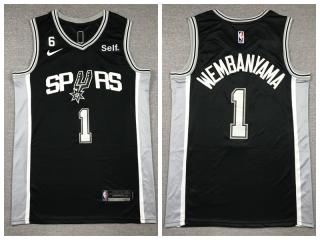 Nike San Antonio Spurs 1 Victor Wembanyama Basketball Jersey Black