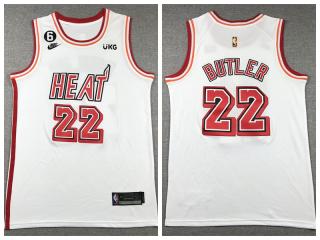 Nike Miami Heat 22 Jimmy Butler Basketball Jersey White Retro