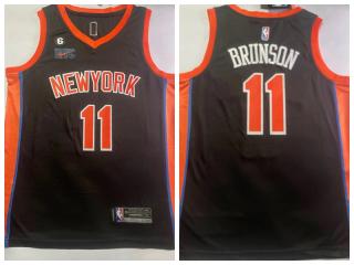 New York Knicks 11 Jalen Brunson Basketball Jersey Black