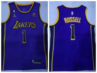 Jordan Los Angeles Lakers 1 D'Angelo Russell Basketball Jersey Purple 