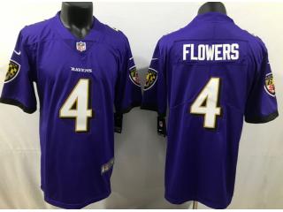 Baltimore Ravens 4 Zay Flowers Football Jersey Limited Purple