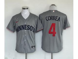 NIke Minnesota Twins 4 Carlos Correa Baseball Jersey Gray
