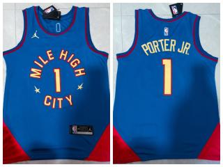 Jordan Denver Nuggets 1 Michael Porter Jr.Basketball Jersey Blue