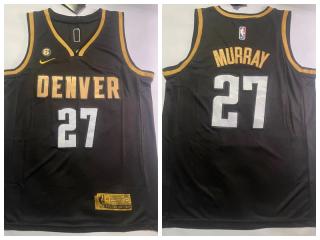 Nike Denver Nuggets 27 Jamal Murray Basketball Jersey Black Gold