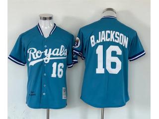 Kansas City Royals 16 Bo Jackson Baseball Jersey Blue retro