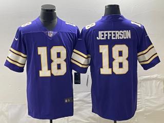 Minnesota Vikings 18 Justin Jefferson Football Jersey Legend Purple Retro