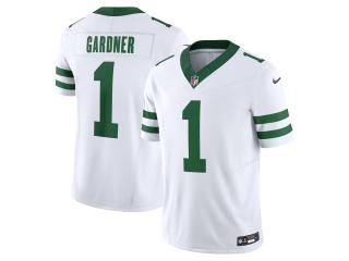 New York Jets 1 Sauce Gardner Football Jersey Legend White Retro