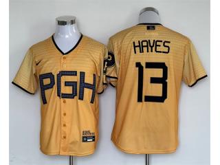Nike Pittsburgh Pirates 13 Ke'Bryan Hayes Baseball Jersey Yellow