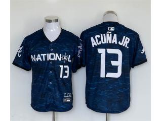 All Star Nike Atlanta Braves 13 Ronald Acuña Jr. Baseball Jersey Navy Blue