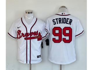 Nike Atlanta Braves 99 Spencer Strider Baseball Jersey White