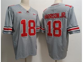 Ohio State 18 Marvin Harrison Jr. College Football Jersey Limited Gray