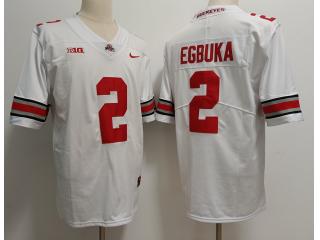 Ohio State 2 Emeka Egbuka College Football Jersey Limited White