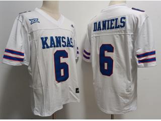 Kansas Jayhawks 6 Jalon Daniels College Football Jersey White