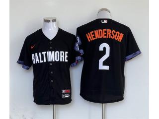 Nike Baltimore Orioles 2 Gunnar Henderson Baseball Jersey Black City Edition