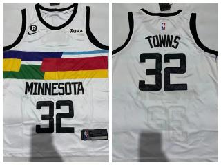 Nike Minnesota Timberwolv 32 Karl-Anthony Towns Basketball Jersey White City Edition