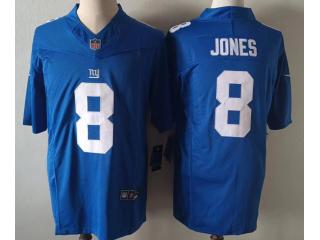 New York Giants 8 Daniel Jones Football Jersey Blue Three Dynasties
