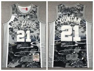 San Antonio Spurs 21 Tim Duncan Basketball Jersey Rabbit Year Retro