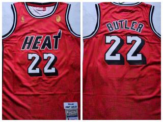 Miami Heat 22 Jimmy Butler Basketball Jersey Red Retro