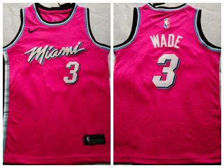 Youth Nike Miami Heat 3 Dwyane Wade Basketball Jersey rose red