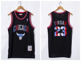 Chicago Bulls 23 Michael Jordan Basketball Jersey Black Colorful Edition
