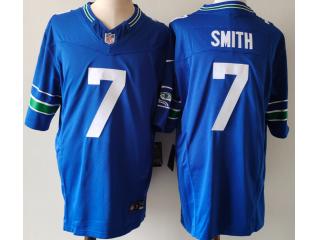 Seattle Seahawks 7 Geno Smith Football Jersey Blue Three Dynasties