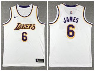 Youth Los Angeles Lakers 6 LeBron James Basketball Jersey White