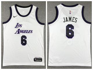 Youth Nike Los Angeles Lakers 6 LeBron James Basketball Jersey White