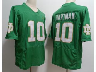 Norte Dame Fighting 10 Sam Hartman College Football Jersey Green