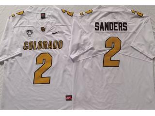 Colorado Buffaloes 2 Shedeur Sanders College Football Jersey White