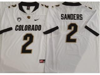 Colorado Buffaloes 2 Shedeur Sanders College Football Jersey White