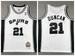 Youth San Antonio Spurs 21 Tim Duncan Basketball Jersey White Retro