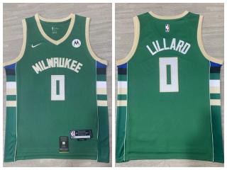 Nike Milwaukee Bucks 0 Damian Lillard Basketball Jersey Green