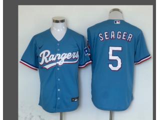 Nike Texas Rangers 5 Corey Seager Baseball Jersey Blue 