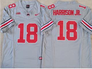 Ohio State 18 Marvin Harrison Jr. College Football Jersey Gray Three Dynasties