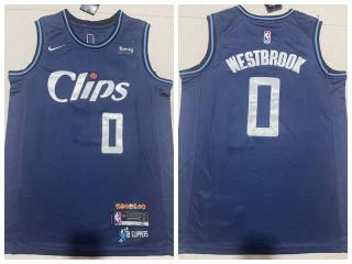 Nike L.A. Clippers 0 Russell Westbrook Basketball Jersey Navy Blue