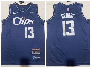Nike L.A. Clippers 13 Paul George Basketball Jersey Navy Blue