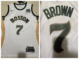 Nike Boston Celtics 7 Jaylen Brown Basketball Jersey White City Edition