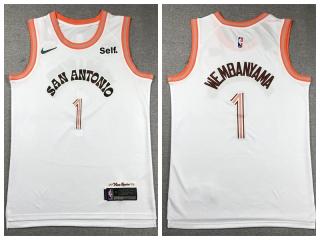 Nike San Antonio Spurs 1 Victor Wembanyama Basketball Jersey White City Edition