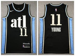 Nike Atlanta Hawks 11 Trae Young Basketball Jersey Black City Edition