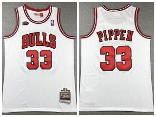 Chicago Bulls 33 Scottie Pippen Basketball Jersey White Retro Final version