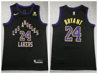NIke Los Angeles Lakers 24 Kobe Bryant Basketball Jersey Black City Edition