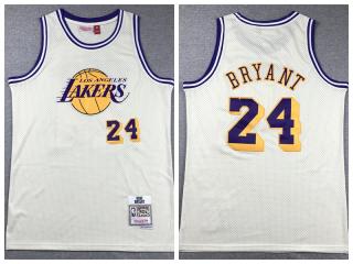 Los Angeles Lakers 24 Kobe Bryant Basketball Jersey Cream Retro